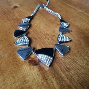 WHBM Triangle silver statement necklace